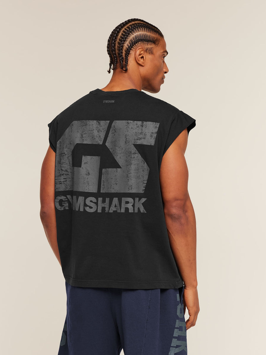 Gymshark Accent Capped Sleeve T-Shirt — Black — 1