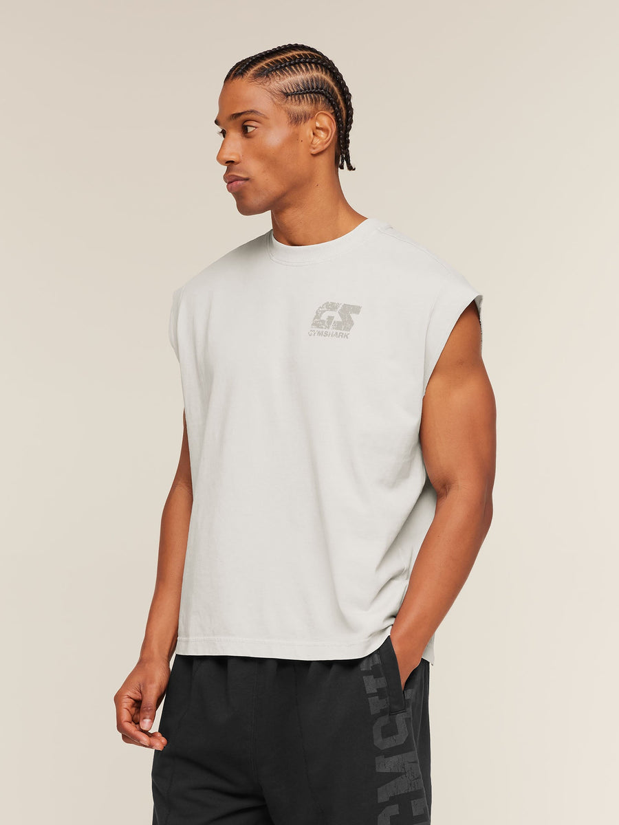 Gymshark Accent Capped Sleeve T-Shirt — Light Grey — 4