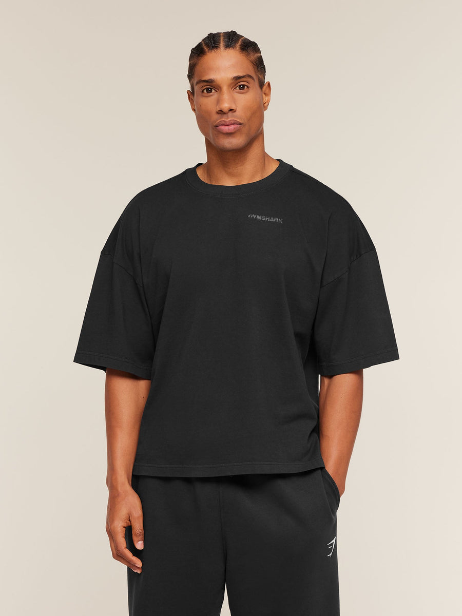 Gymshark Accent Boxy T-Shirt — Black — 2