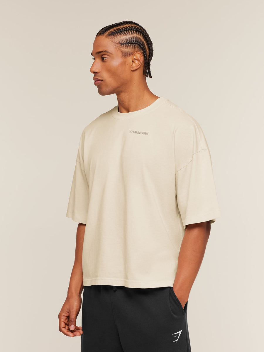 Gymshark Accent Boxy T-Shirt — Tinted White — 3