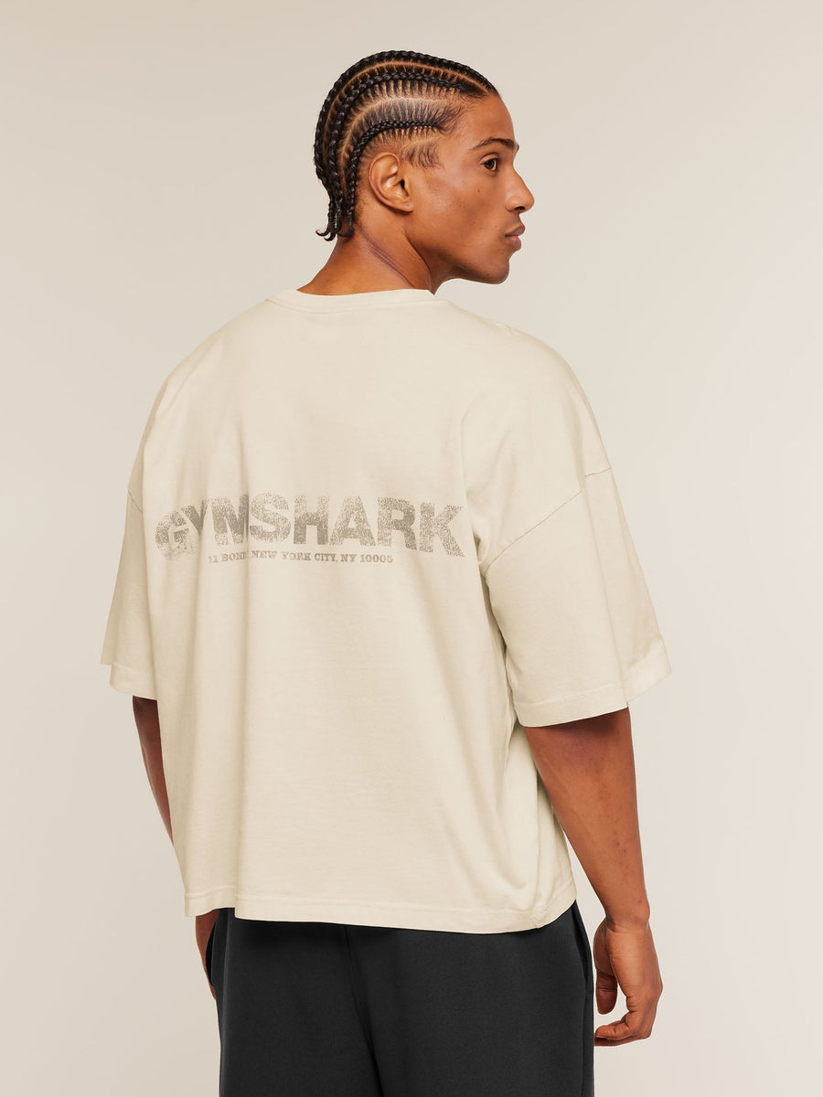 Gymshark Accent Boxy T-Shirt — Tinted White — 1