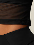 Gymshark Hybrid Mesh Long Sleeve Top — Black — 7