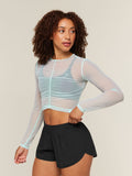 Gymshark Hybrid Mesh Long Sleeve Top — Serene Blue — 4