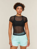 Gymshark Hybrid Mesh T-Shirt — Black — 1