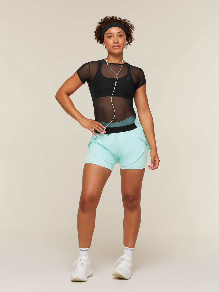 Gymshark Hybrid Mesh T-Shirt — Black — 7