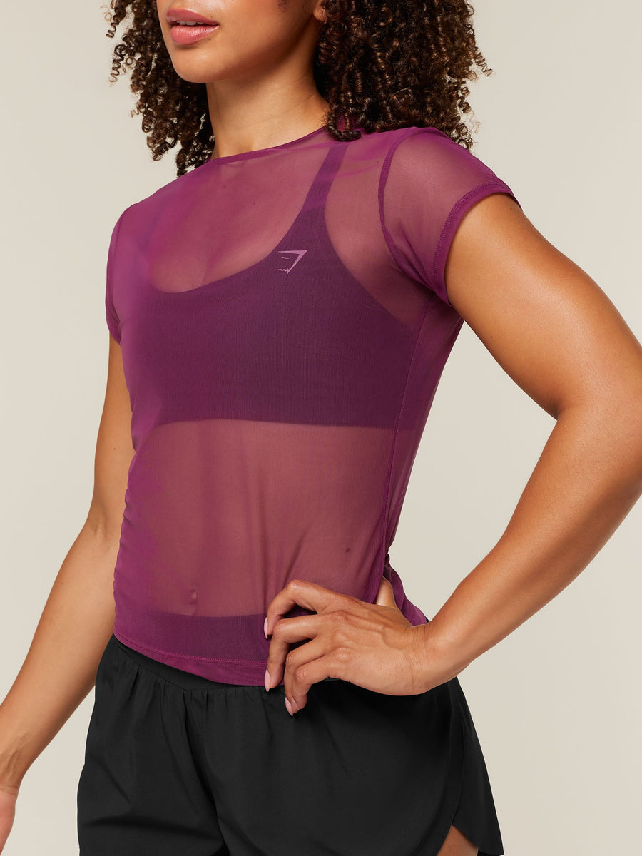 Gymshark Hybrid Mesh T-Shirt — Strength Pink — 5