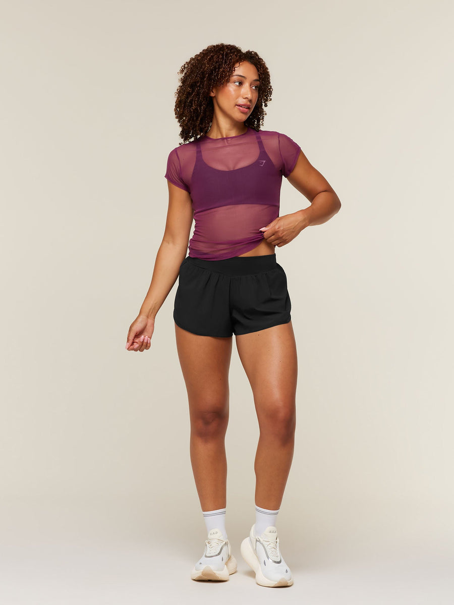 Gymshark Hybrid Mesh T-Shirt — Strength Pink — 6