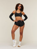 Gymshark Hybrid Loose Shorts — Black — 6