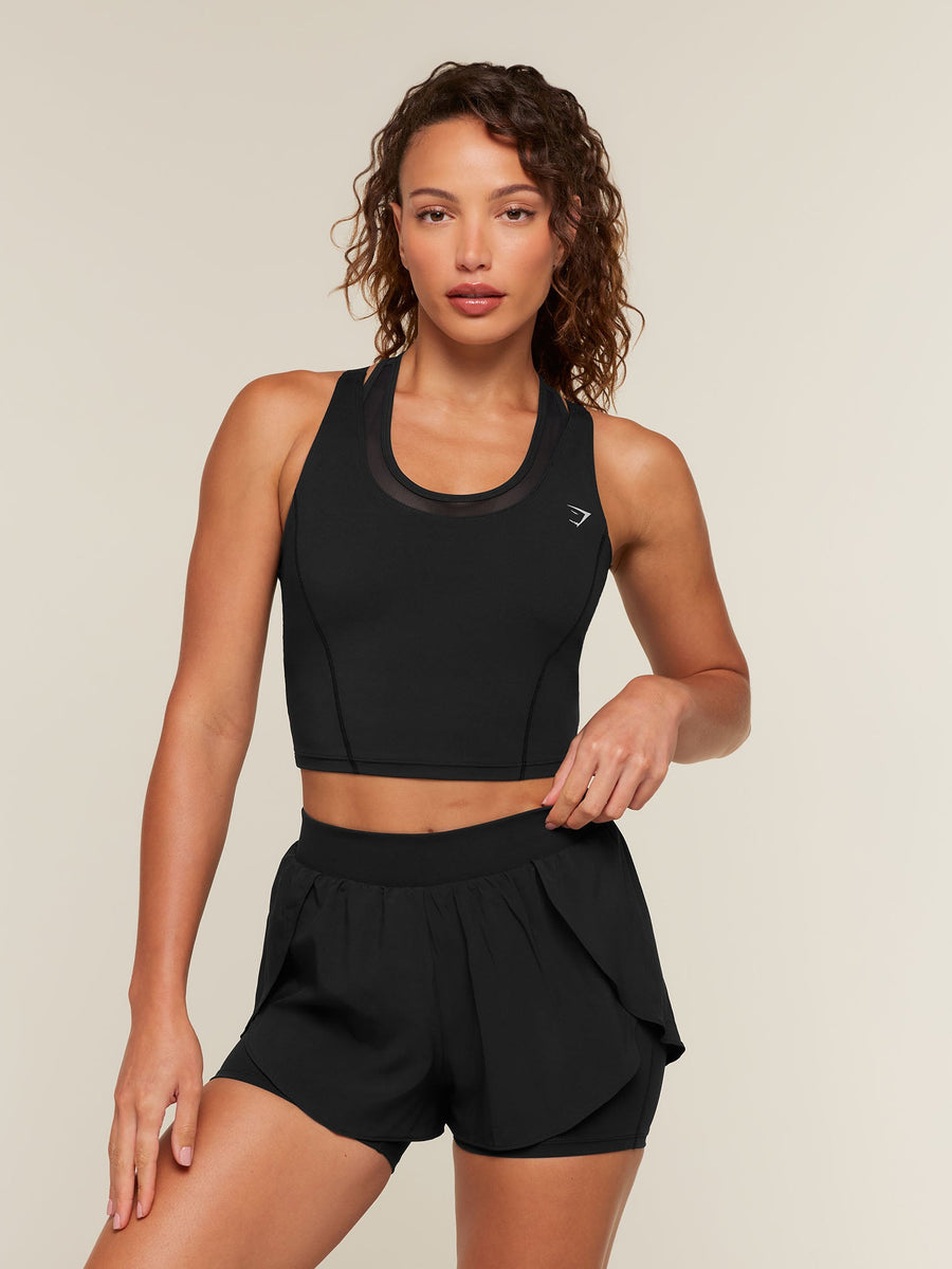 Gymshark Mesh Sleeveless Tank with Shelf — Black — 1