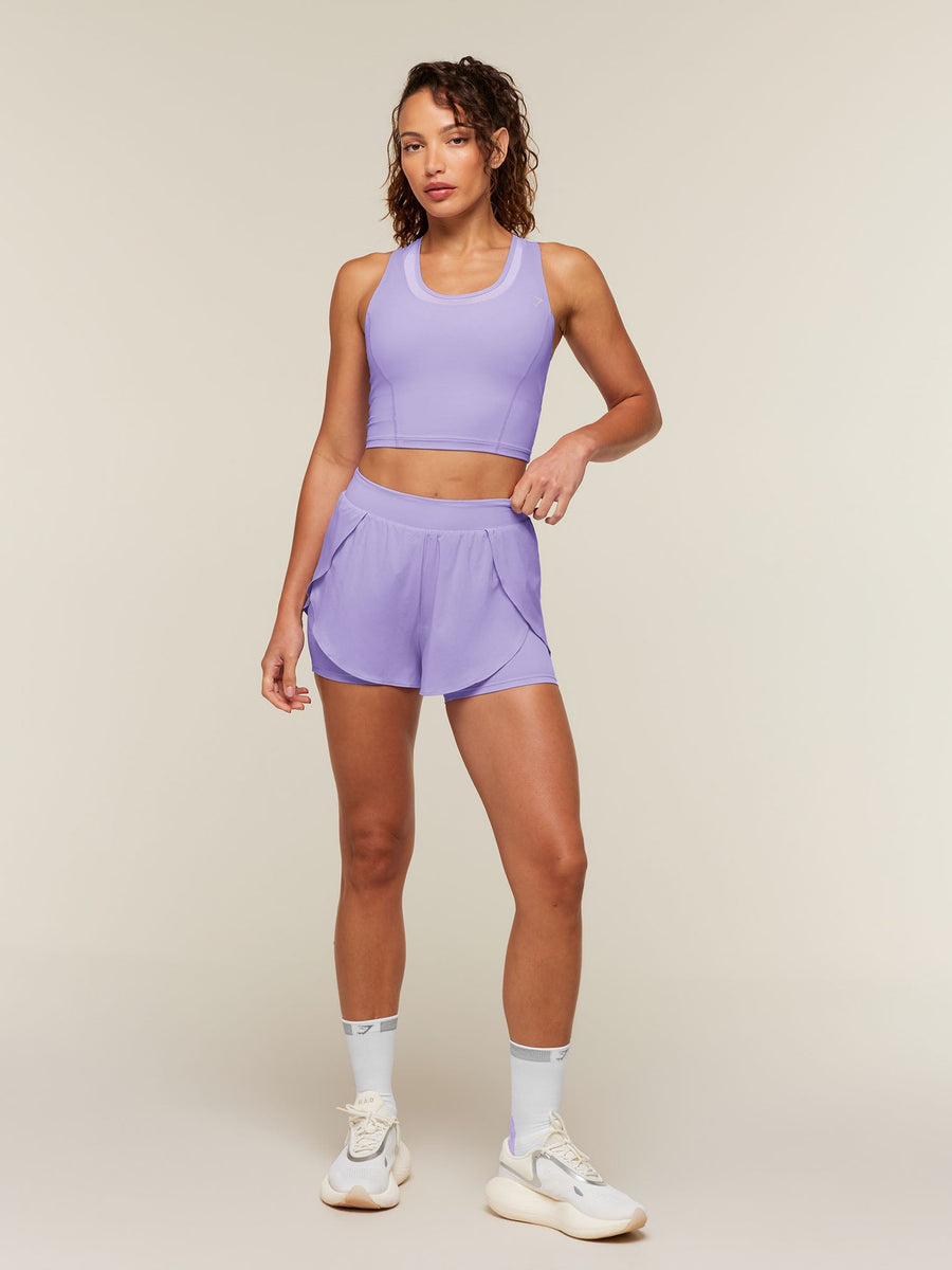 Gymshark Mesh Sleeveless Tank with Shelf — Pace Purple — 4