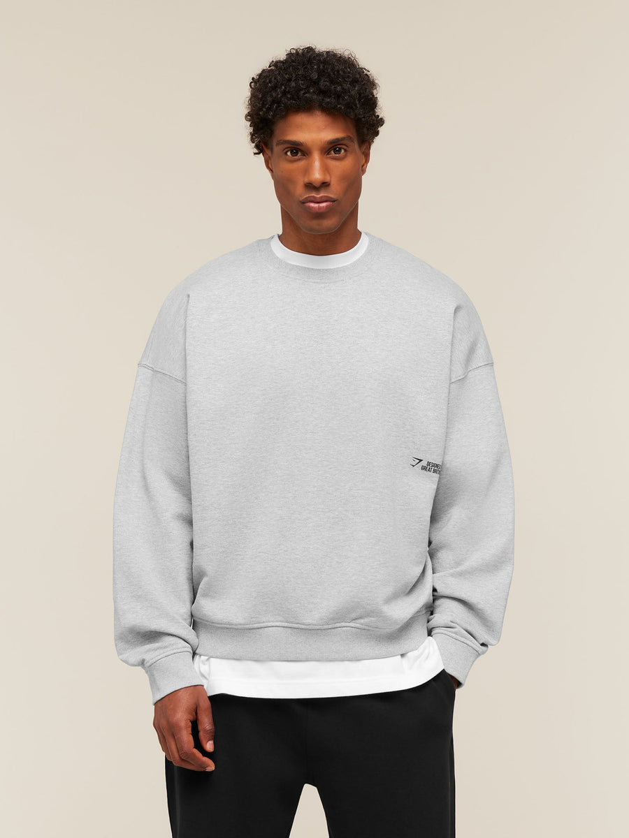 Gymshark Hybrid Sweatshirt — Soft Grey Marl — 2