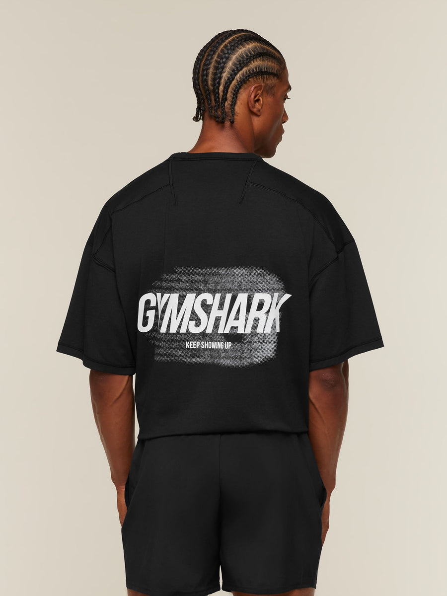 Gymshark Hybrid T-Shirt — Black — 1