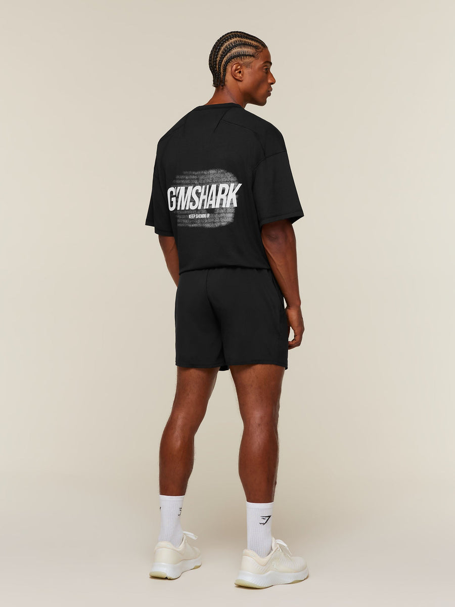Gymshark Hybrid T-Shirt — Black — 3