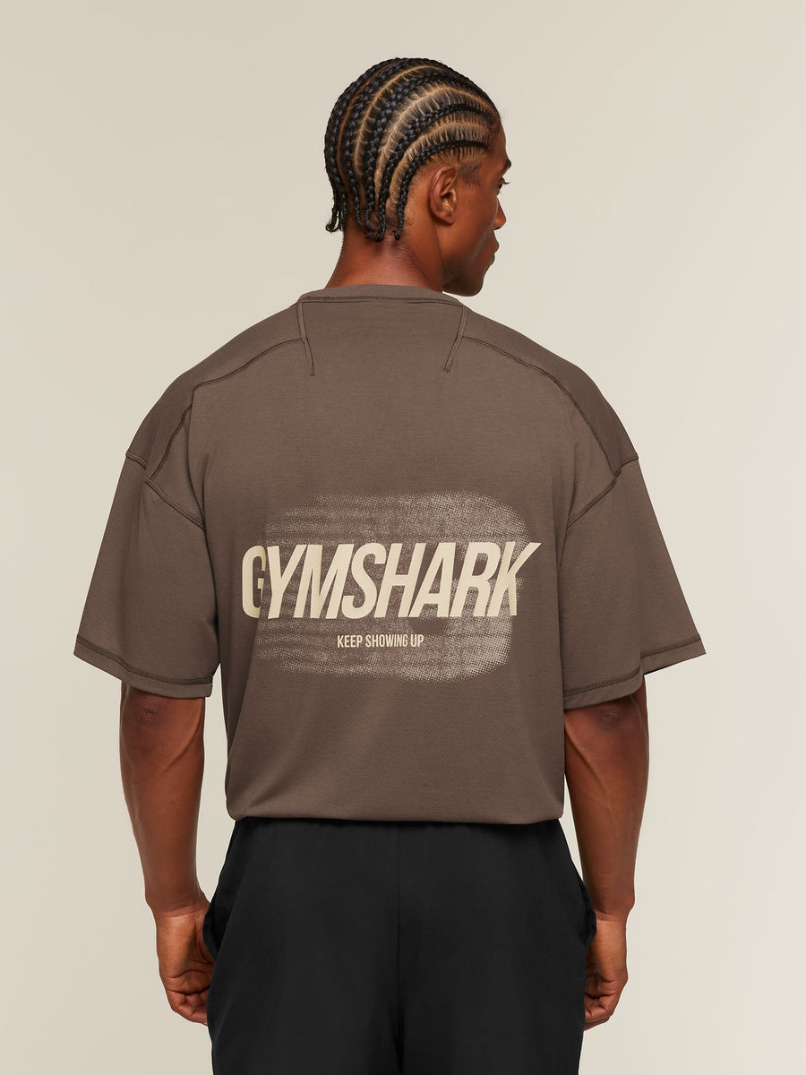 Gymshark Hybrid T-Shirt — Soft Brown — 1