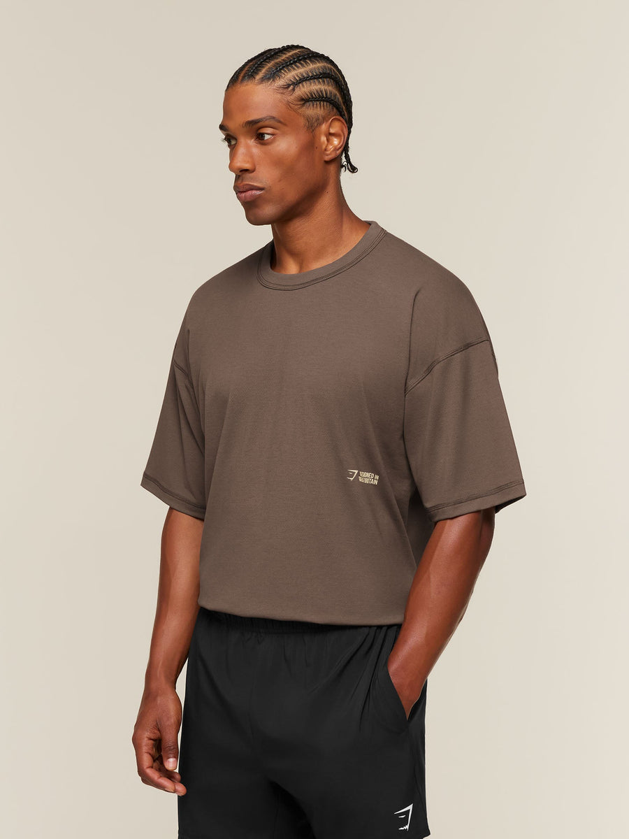 Gymshark Hybrid T-Shirt — Soft Brown — 4