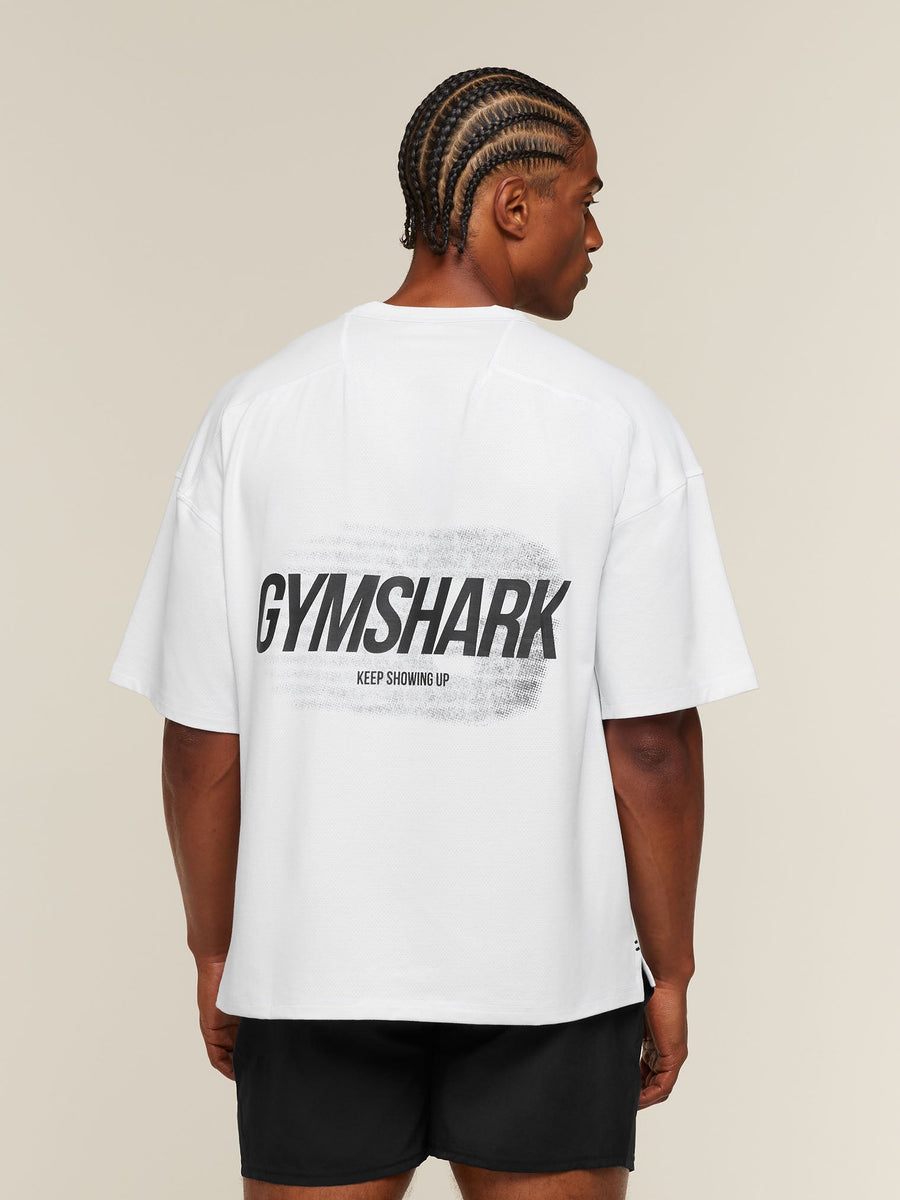 Gymshark Hybrid T-Shirt — White — 5
