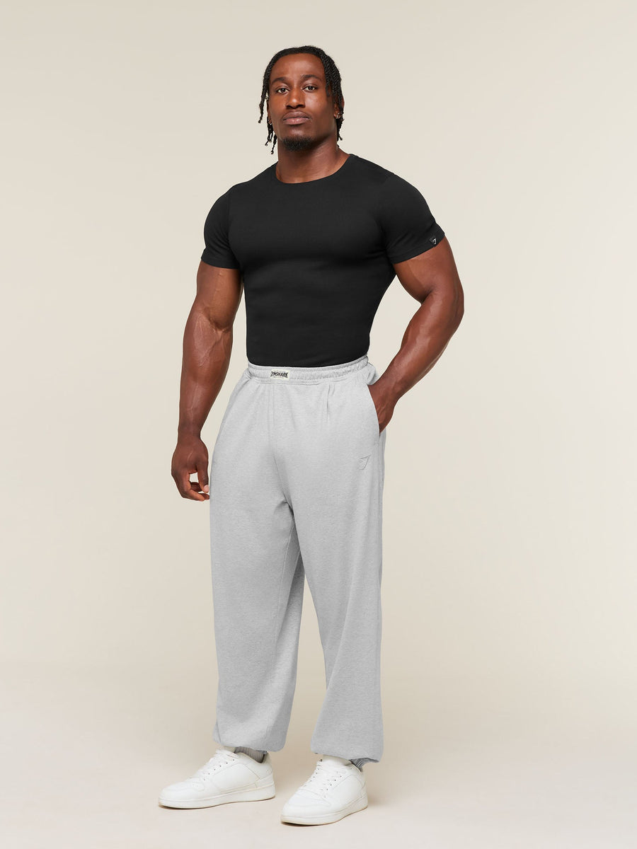 Gymshark Jersey Pumper Pants — Soft Grey Marl — 4