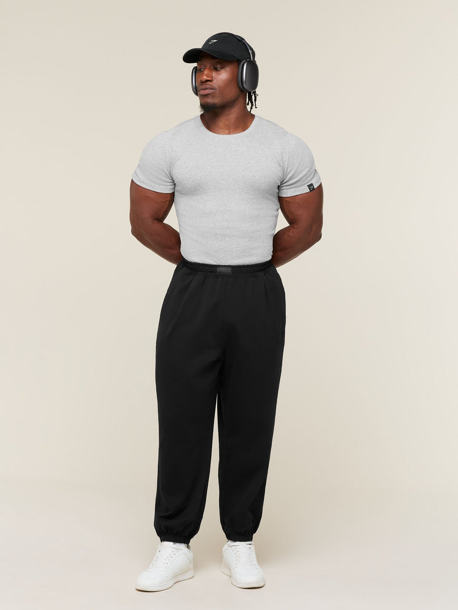Gymshark Jersey Pumper Pants — Black — 6