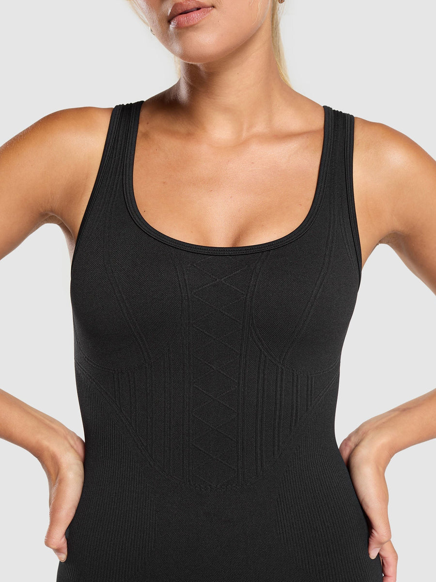 Gymshark Corset Seamless Bodysuit — Black — 5