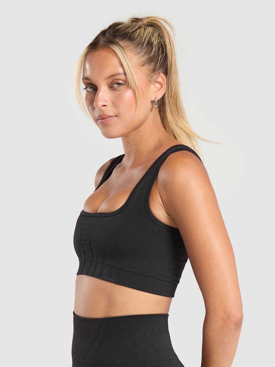 Gymshark Corset Seamless Sports Bra — Black — 3