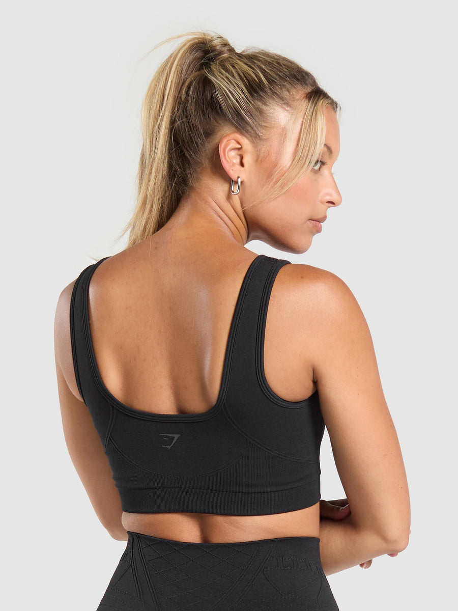 Gymshark Corset Seamless Sports Bra — Black — 2