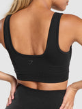 Gymshark Corset Seamless Sports Bra — Black — 6