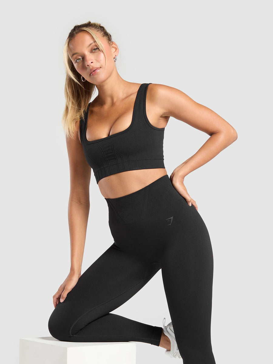 Gymshark Corset Seamless Sports Bra — Black — 4