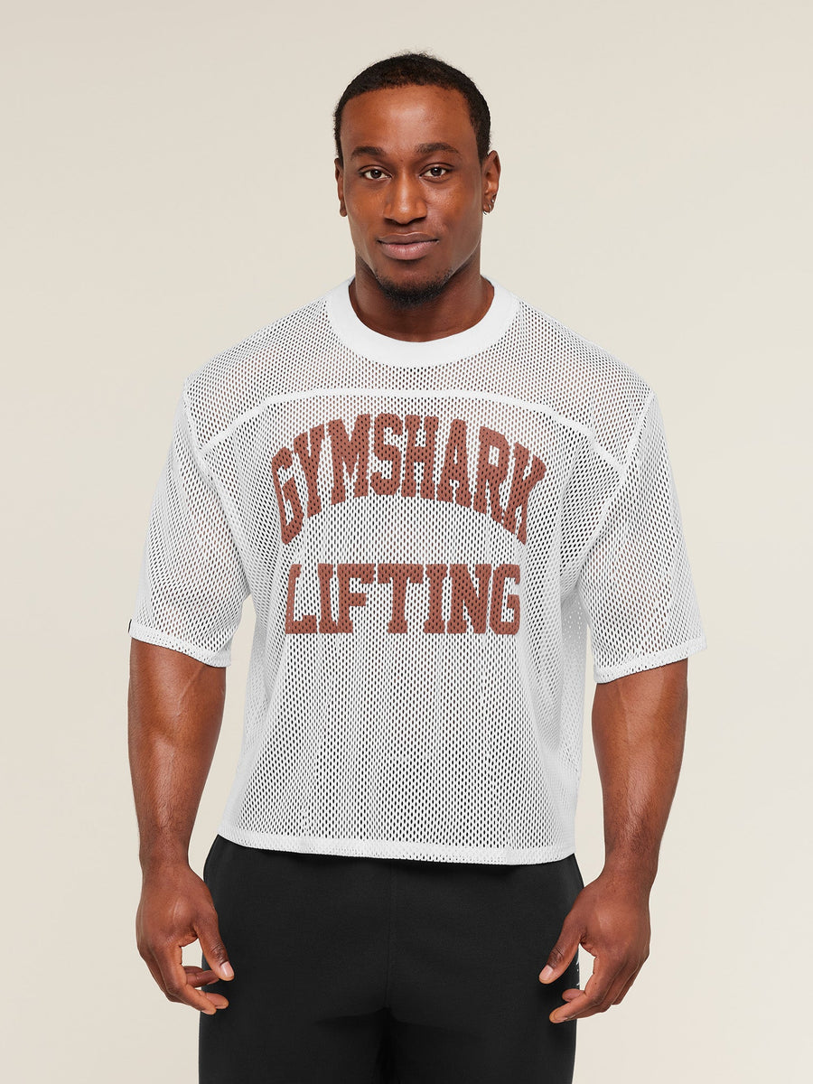 Gymshark Mesh Oversized T-Shirt — White — 1