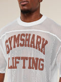 Gymshark Mesh Oversized T-Shirt — White — 4