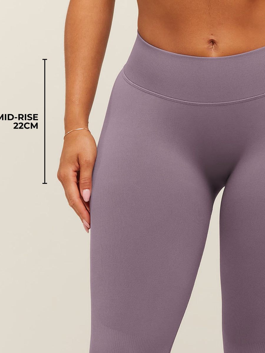 Gymshark Lift Seamless 2.0 Mid-Rise Leggings — Dusk Purple — 4
