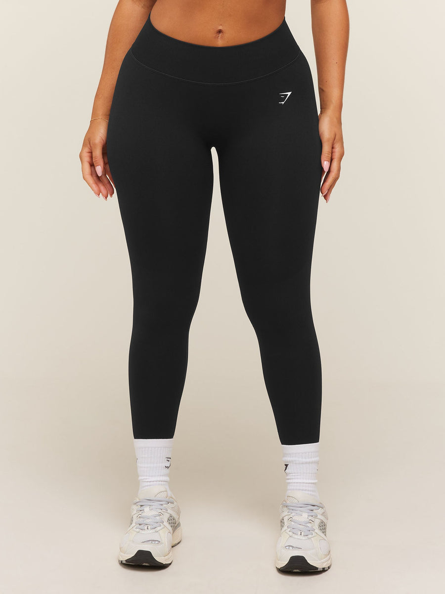 Gymshark Lift Seamless 2.0 Mid-Rise Leggings — Black — 2