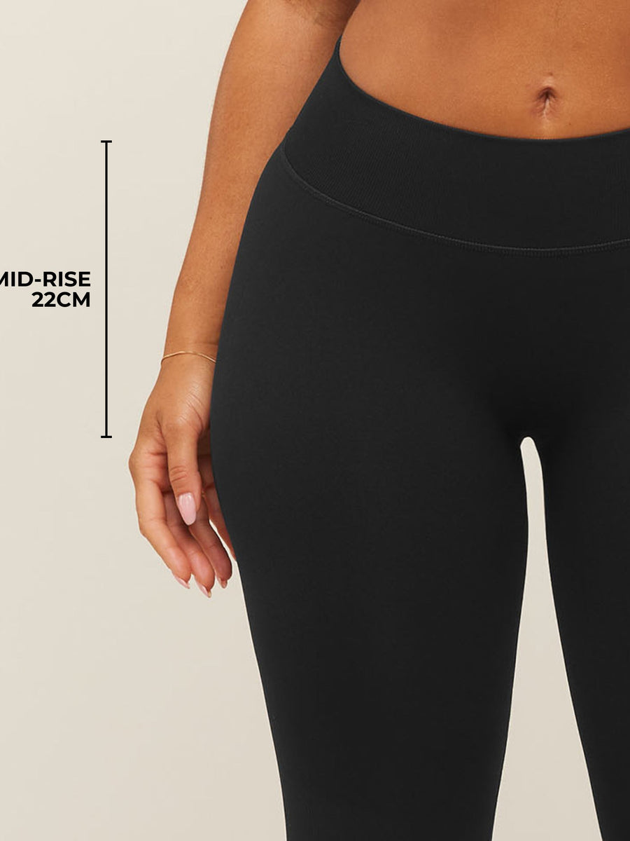 Gymshark Lift Seamless 2.0 Mid-Rise Leggings — Black — 4
