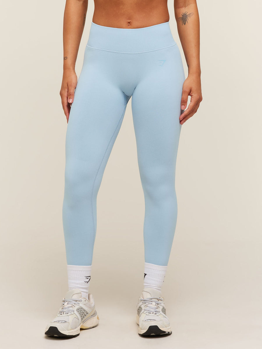 Gymshark Lift Seamless 2.0 Mid-Rise Leggings — Chilled Blue — 2