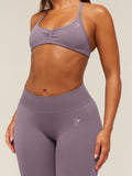 Gymshark Lift Seamless 2.0 Mid-Rise Leggings — Dusk Purple — 7