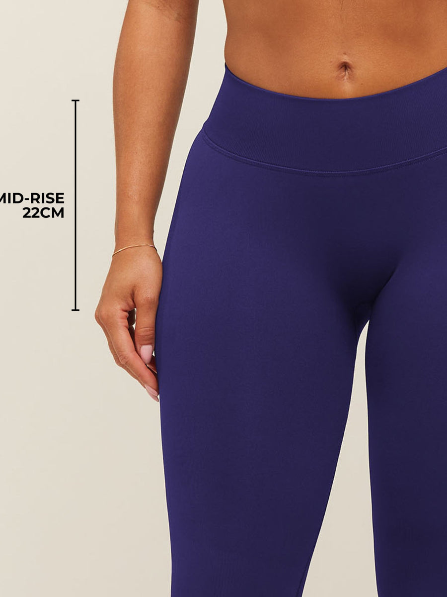 Gymshark Lift Seamless 2.0 Mid-Rise Leggings — Indigo Purple — 4