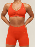 Gymshark Lift Seamless 2.0 Mid-Rise Shorts — Bold Orange — 8