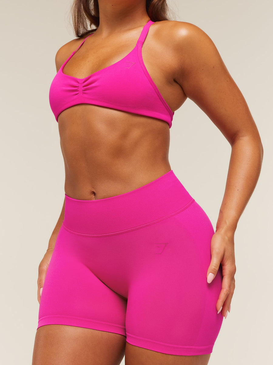 Gymshark Lift Seamless 2.0 Mid-Rise Shorts — Super-Set Pink — 7