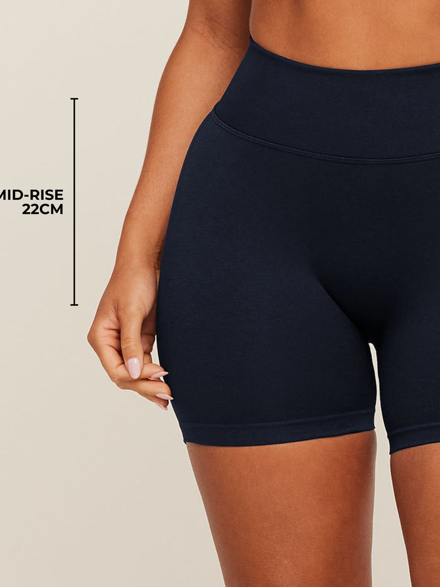 Gymshark Lift Seamless 2.0 Mid-Rise Shorts — Black — 4