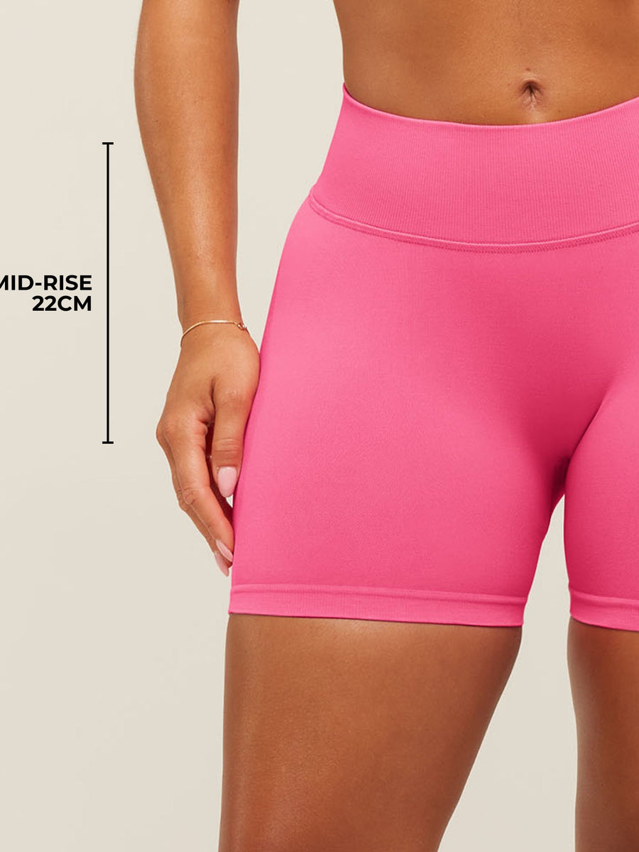 Gymshark Lift Seamless 2.0 Mid-Rise Shorts — Physical Pink — 4