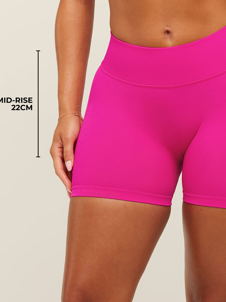 Gymshark Lift Seamless 2.0 Mid-Rise Shorts — Super-Set Pink — 4