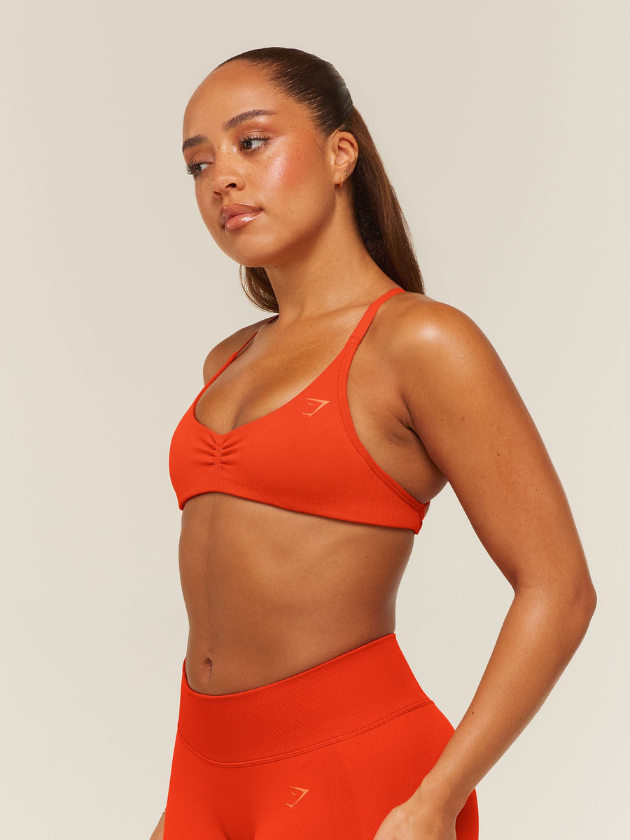 Gymshark Lift Seamless 2.0 Sports Bra — Bold Orange — 4