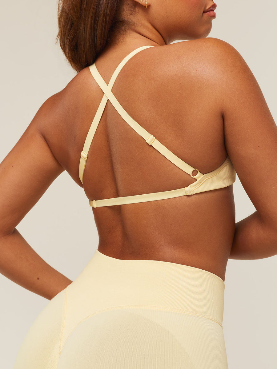 Gymshark Lift Seamless 2.0 Sports Bra — Butter Yellow — 7