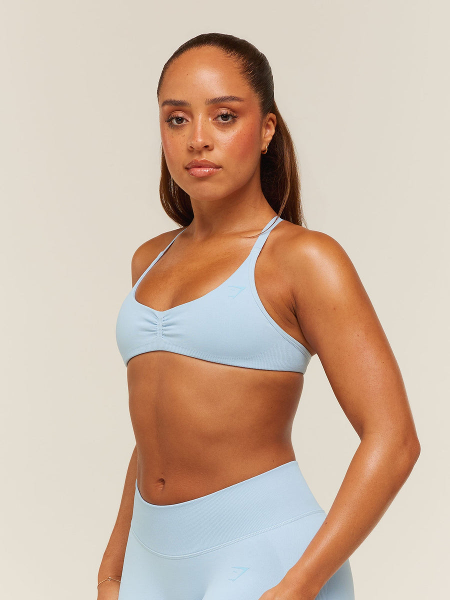 Gymshark Lift Seamless 2.0 Sports Bra — Chilled Blue — 4