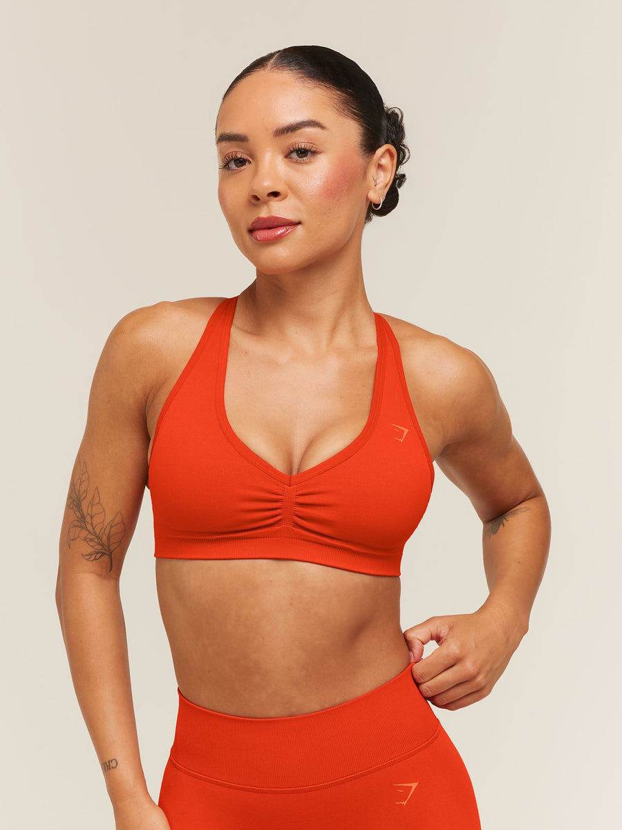 Gymshark Lift Seamless Sports Bra — Bold Orange — 2