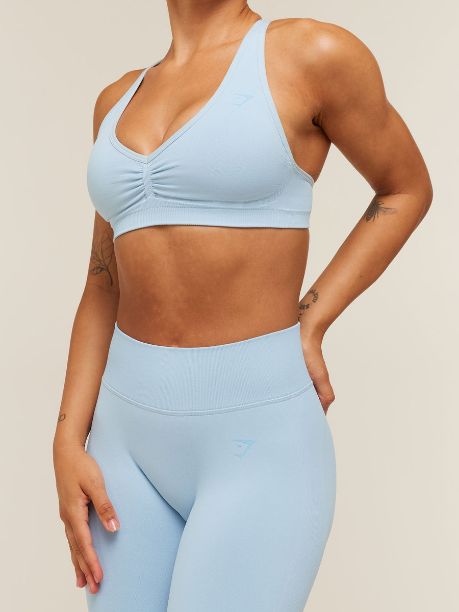 Gymshark Lift Seamless Sports Bra — Chilled Blue — 6