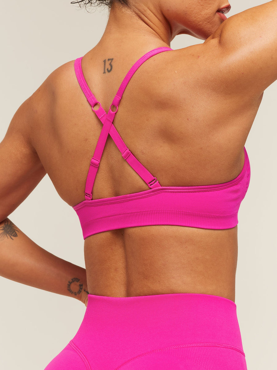 Gymshark Lift Seamless Sports Bra — Super-Set Pink — 6