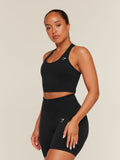 Gymshark Lift Seamless Midi Tank With Shelf — Black/Black Marl — 3