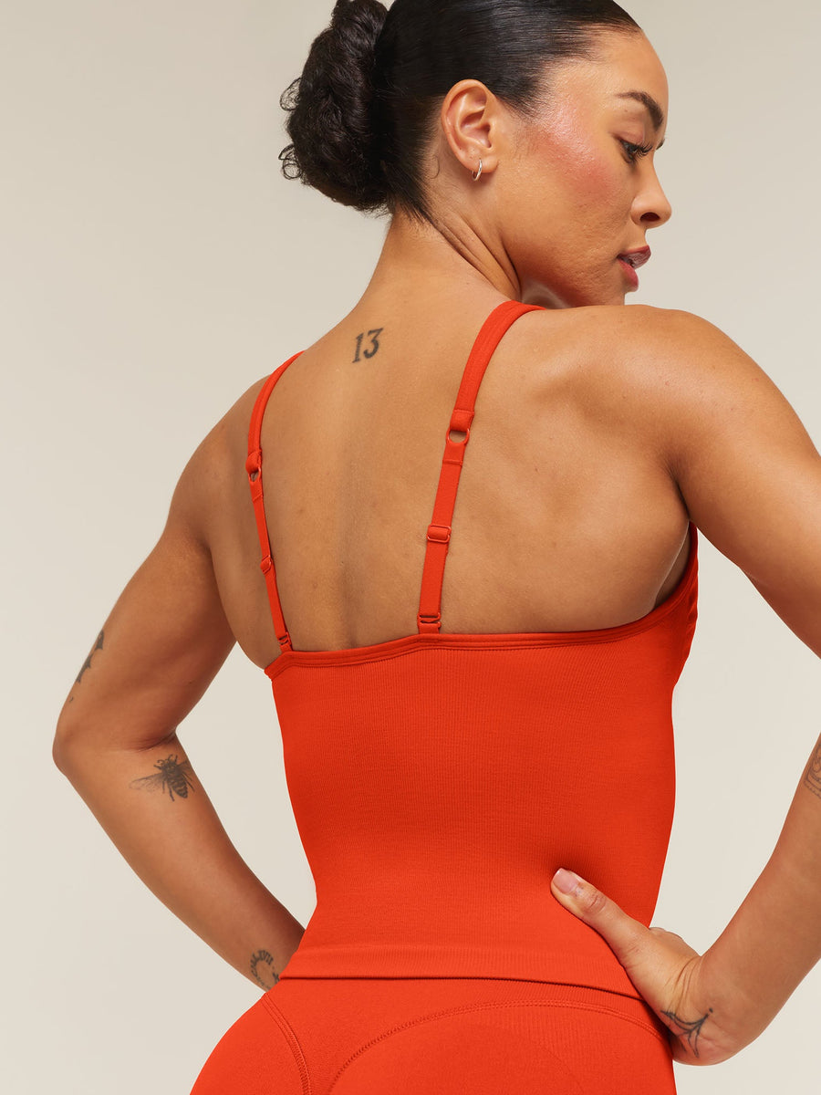 Gymshark Lift Seamless Tank with Shelf — Bold Orange — 6