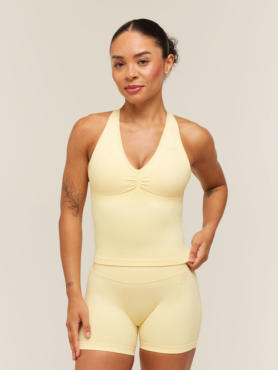 Gymshark Lift Seamless Tank with Shelf — Butter Yellow — 1