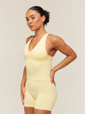 Gymshark Lift Seamless Tank with Shelf — Butter Yellow — 4